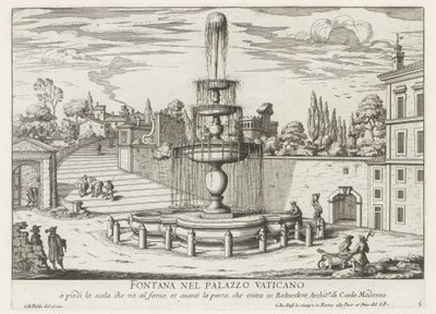 Fontein in het Vaticaan door Giovanni Battista Falda