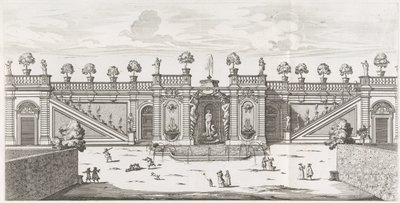 Fontein van Venus in de tuinen van Villa Doria Pamphilj te Rome door Giovanni Battista Falda