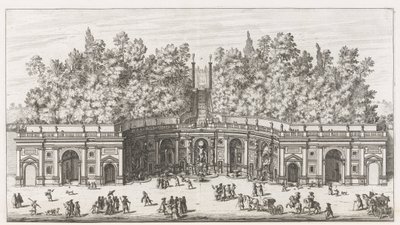 Teatro delle Acque in de tuinen van de Villa Aldobrandini te Frascati door Giovanni Battista Falda