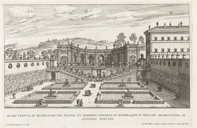 Tuinen van de Villa Mondragone te Frascati door Giovanni Battista Falda