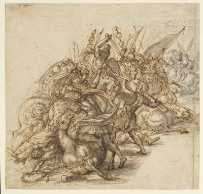 Een veldslag door Giovanni Battista Foggini