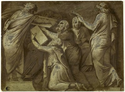 Numa Pompilius geeft de wetten aan de Romeinen door Giovanni Battista Galestruzzi