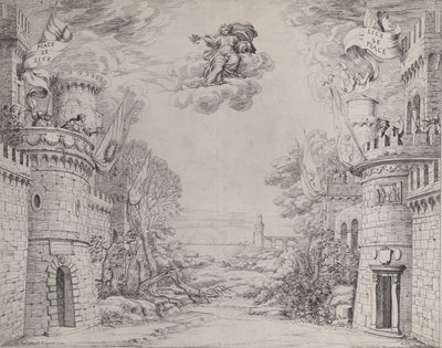 Scène uit Il Triompho della Pieta, 1640-69 door Giovanni Battista Galestruzzi