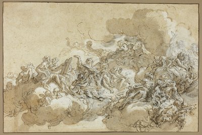 Detailstudie voor De Hemelvaart van St. Agnes door Giovanni Battista Gaulli