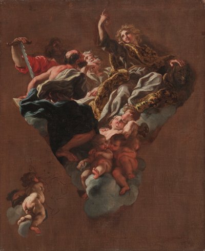 Schets voor De vier profeten van Israël voor Il Gesù, Rome, ca. 1675-1677 door Giovanni Battista Gaulli