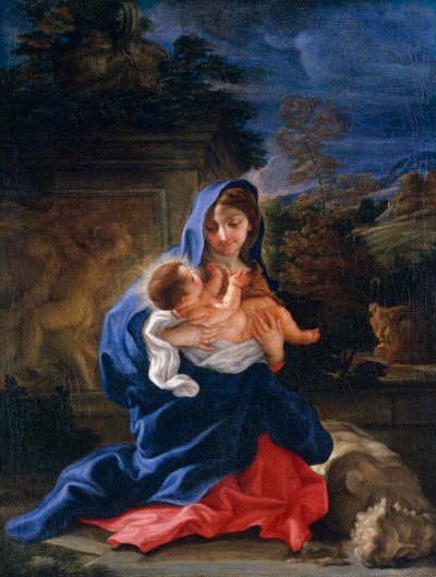 De rust tijdens de vlucht naar Egypte door Giovanni Battista Gaulli Baciccio