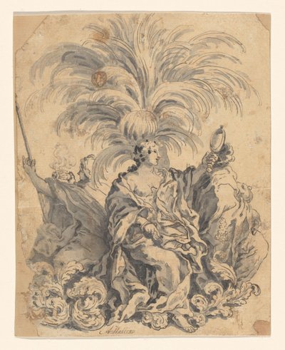 Groep van suikerwerk met Geloof, Voorzichtigheid en Trouw (?) door Giovanni Battista Lenardi
