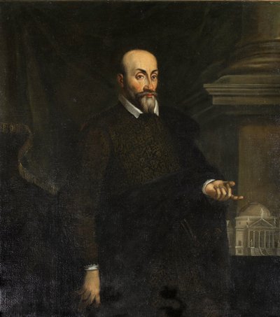 Portret van Conte Mario Capra door Giovanni Battista Maganza