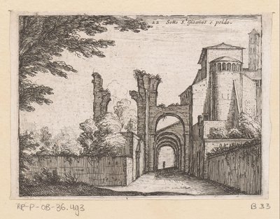 Clivus Scauri en de Santi Giovanni e Paolo door Giovanni Battista Mercati