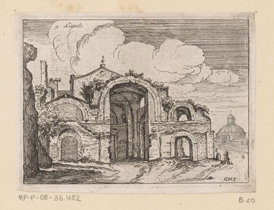 Resten van de Thermen van Diocletianus te Rome door Giovanni Battista Mercati