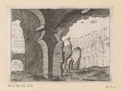 Resten van het Colosseum te Rome door Giovanni Battista Mercati