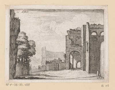 Ruïnes bij het Colosseum te Rome door Giovanni Battista Mercati