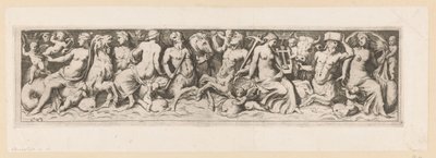 Tritons, Nereïden en putti door Giovanni Battista Mercati