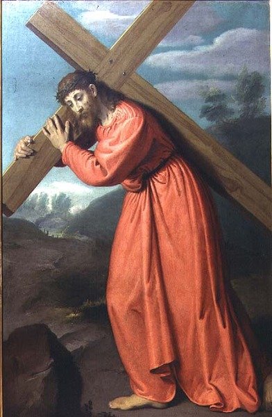 Christus draagt het kruis, c.1565 door Giovanni Battista Moroni