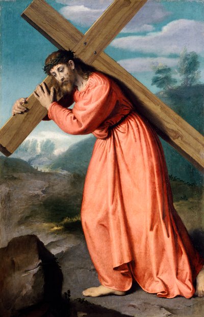 Christus die het kruis draagt, door Giovanni Battista Moroni (ca. 1525-1578), Heiligdom van Onze-Lieve-Vrouw van Tranen, Albino door Giovanni Battista Moroni