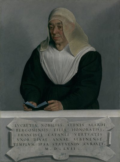 Lucrezia Agliardi Vertova 1490-1558, 1557 door Giovanni Battista Moroni