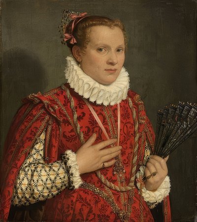 Portret van een jonge vrouw. 1560-78 door Giovanni Battista Moroni