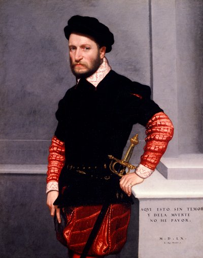 Portret van Don Gabriel de la Cueva y Giron, Hertog van Albuquerque door Giovanni Battista Moroni