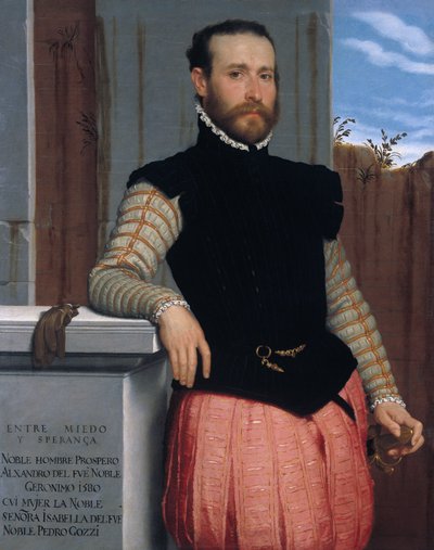 Portret van Prospero Alessandri door Giovanni Battista Moroni