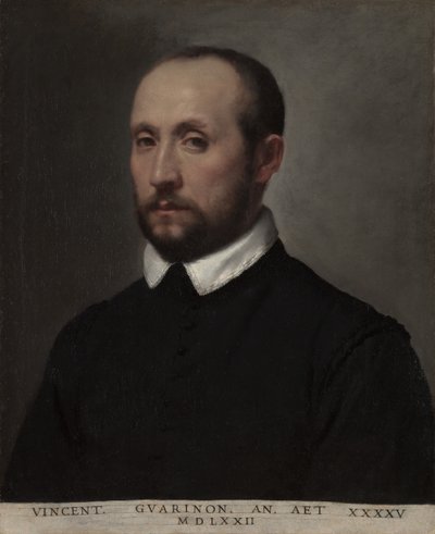 Portret van Vincenzo Guarignoni, ca. 1572 door Giovanni Battista Moroni