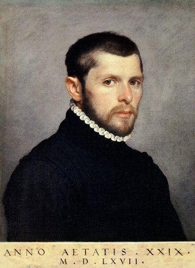 Portret van een jonge man, door Giovanni Battista Moroni (ca. 1525-1578), olieverf op doek door Giovanni Battista Moroni