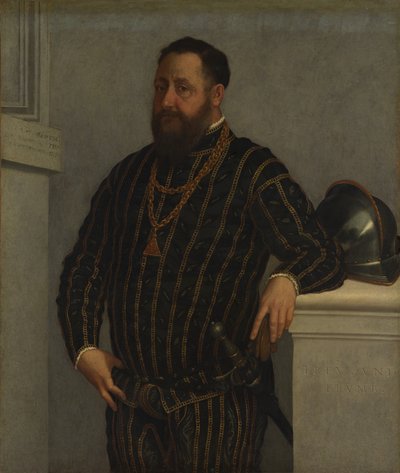 Portret van een man door Giovanni Battista Moroni