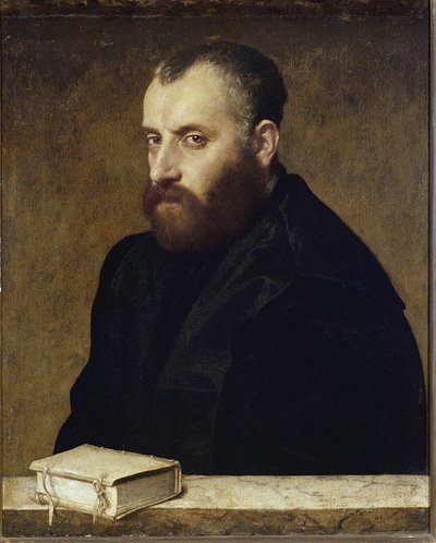 Portret van een geleerde door Giovanni Battista Moroni