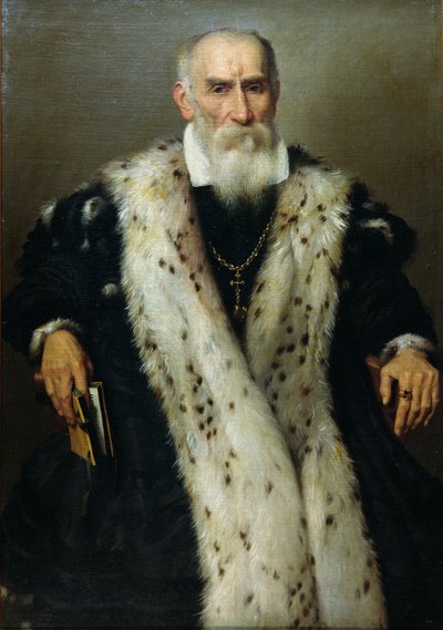 Portret van een man, mogelijk Gian Gerolamo Albani, Generale Collaterale van de Venetiaanse Republiek, in het uniform van een officier van de Hulptroepen door Giovanni Battista Moroni