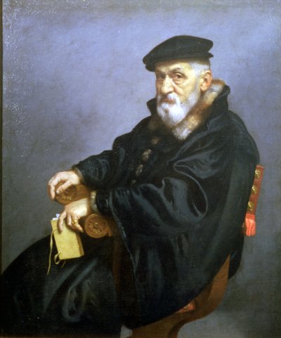 Portret van een oude man door Giovanni Battista Moroni