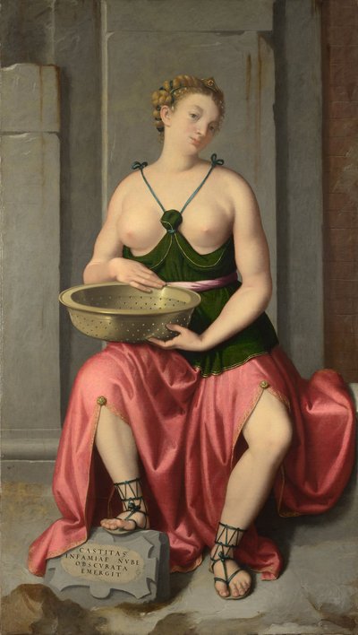 De Vestaalse Maagd Tuccia, ca. 1555 door Giovanni Battista Moroni
