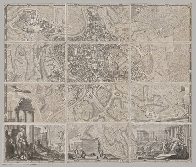 Nieuwe Plattegrond van Rome Uitgegeven door Giambattista Nolli in het Jaar 1748, bekend als La Pianta Grande di Roma door Giovanni Battista Nolli