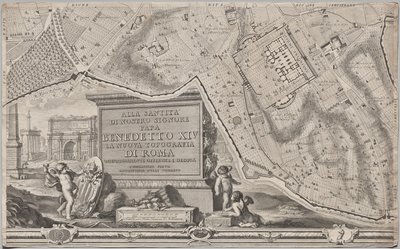 Nieuwe Plattegrond van Rome Uitgegeven door Giambattista Nolli in het Jaar 1748, bekend als La Pianta Grande di Roma door Giovanni Battista Nolli