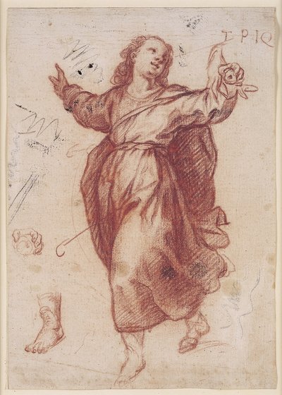 Het Kind Jezus en studies van zijn linkerhand en linkervoet door Giovanni Battista Paggi