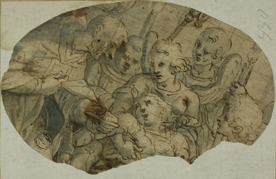 Monnik die de laatste communie geeft door Giovanni Battista Paggi
