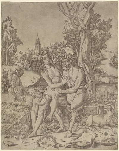 Faun Familie door Giovanni Battista Palumba