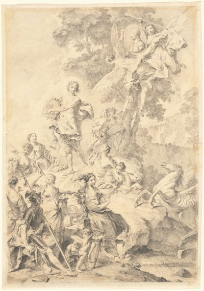 Apollo, de Muzen en Mars: Ter Ere van Tasso door Giovanni Battista Piazzetta