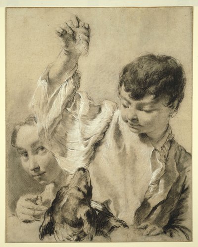 Giacomo voert een hond door Giovanni Battista Piazzetta