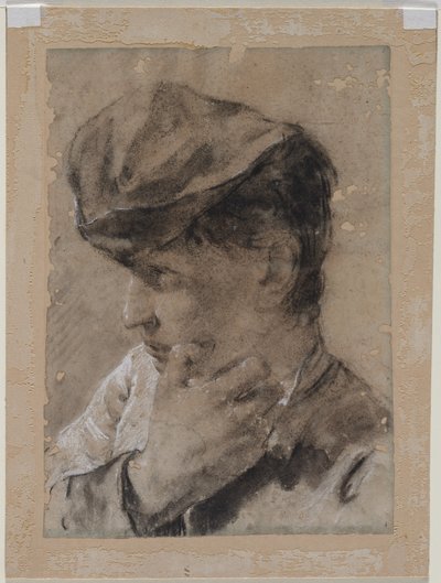 Hoofd van een jonge man in een pet, eerste helft 18e eeuw door Giovanni Battista Piazzetta