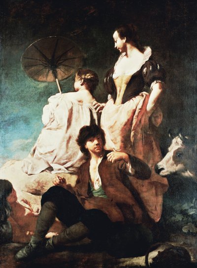 Idylle aan de kust door Giovanni Battista Piazzetta
