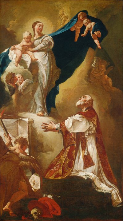 Madonna en Kind Verschijnen aan Sint Philip Neri door Giovanni Battista Piazzetta