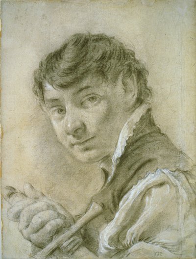 Portret van een jonge man met een zwaard door Giovanni Battista Piazzetta