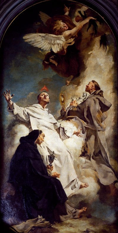 Heiligen Vincent, Hyacinth en Bertrand, door Giovanni Battista Piazzetta, Kerk van Jezuïeten of Sint Maria van Rozenkrans, Venetië, Italië door Giovanni Battista Piazzetta