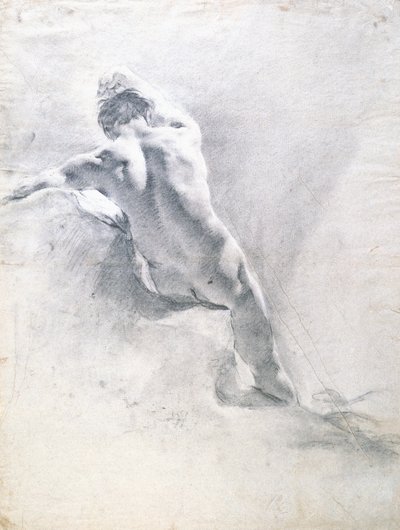Studie van een mannelijk naakt, ca. 1715 door Giovanni Battista Piazzetta