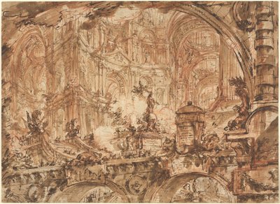 Een prachtig paleisinterieur door Giovanni Battista Piranesi
