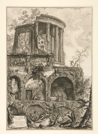 Altra Veduta del tempio della Sibilla in Tivoli (Een Andere Uitzicht op de Tempel van de Sibyl in Tivoli), uit Vedute di Roma door Giovanni Battista Piranesi
