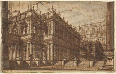 Een oud forum met portieken door Giovanni Battista Piranesi