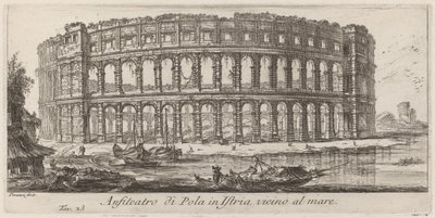 Amfitheater van Pula in Istrië door Giovanni Battista Piranesi