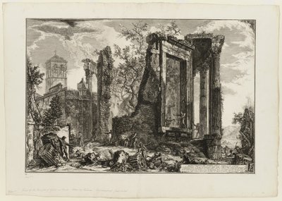 Een ander uitzicht op de Tempel van de Sibylle in Tivoli, uit Gezichten van Rome door Giovanni Battista Piranesi