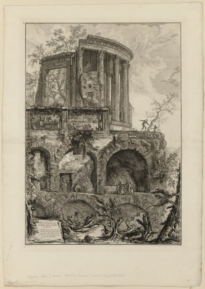 Een ander uitzicht op de Tempel van de Sibylle in Tivoli, uit Zichten van Rome door Giovanni Battista Piranesi