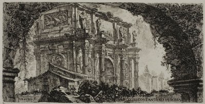 Boog van Constantijn in Rome, plaat 9 uit Enkele Zichten van Triomfbogen en andere monumenten door Giovanni Battista Piranesi
